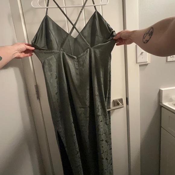 Fame and Partners green Women's Long Dress Size 12 - Picture 2 of 6